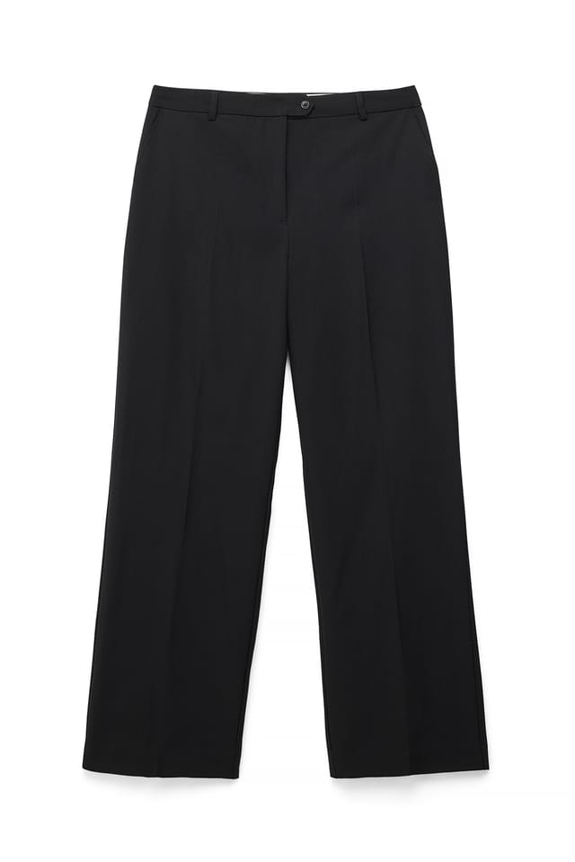 Black Tailored Mid Waist Suit Pants