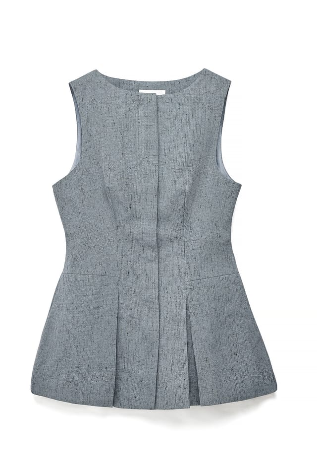 Grey tailliertes Peplum-Top