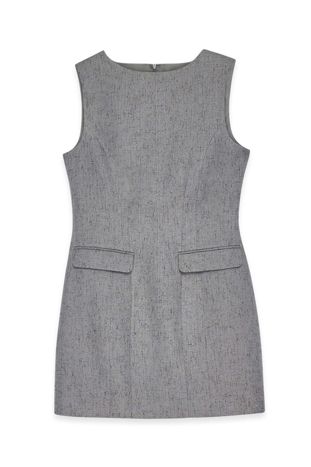 Grey Tailored Sleeveless Mini Dress