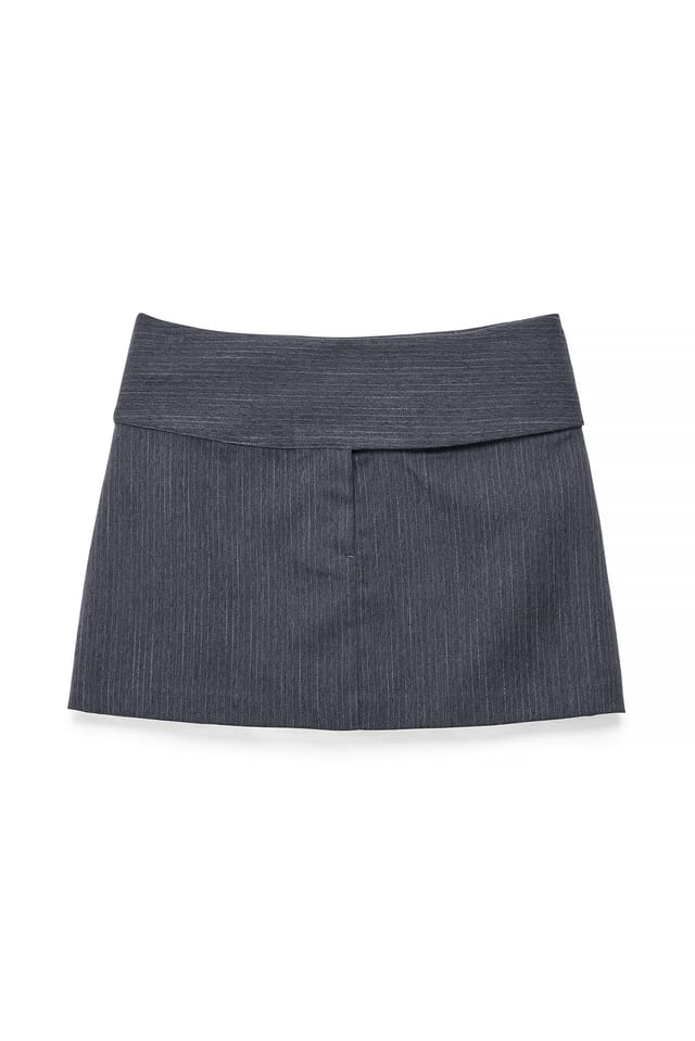 Stripe Getailleerde minirok met wijde tailleband
