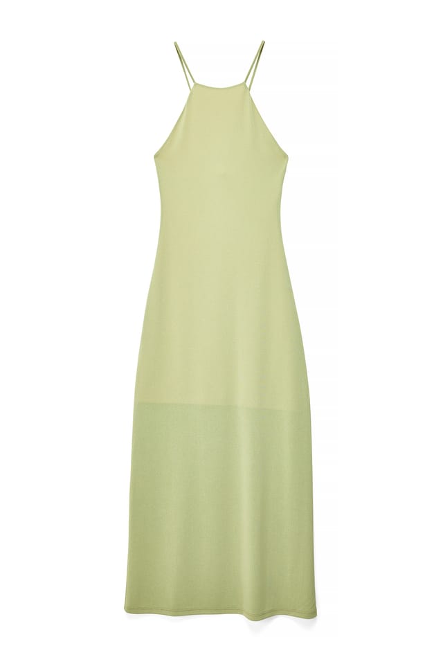 Green Thin Strap Jersey Dress
