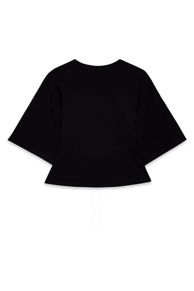 Black T-Shirt mit Schnürung am Rücken