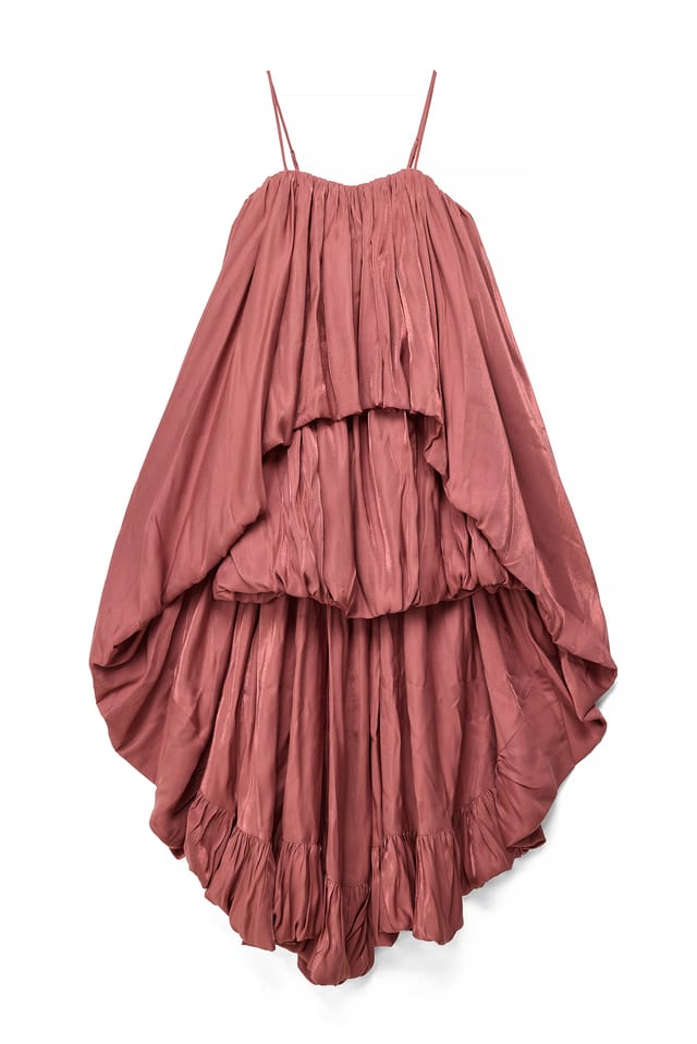 Dark Plum Mini-jurk met sleep en volant