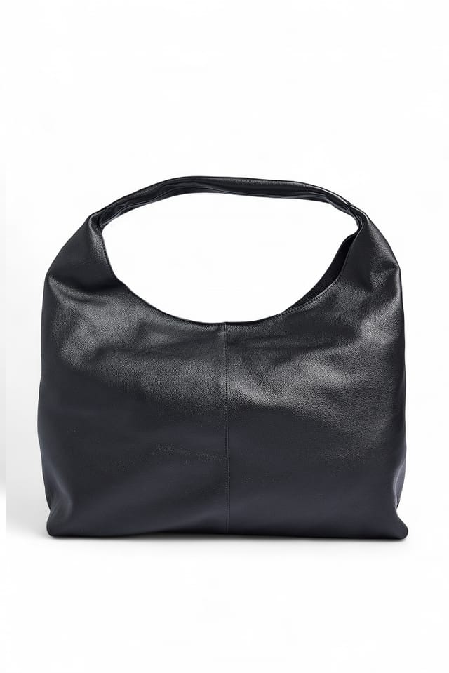 Black Triangle Leather Tote Bag