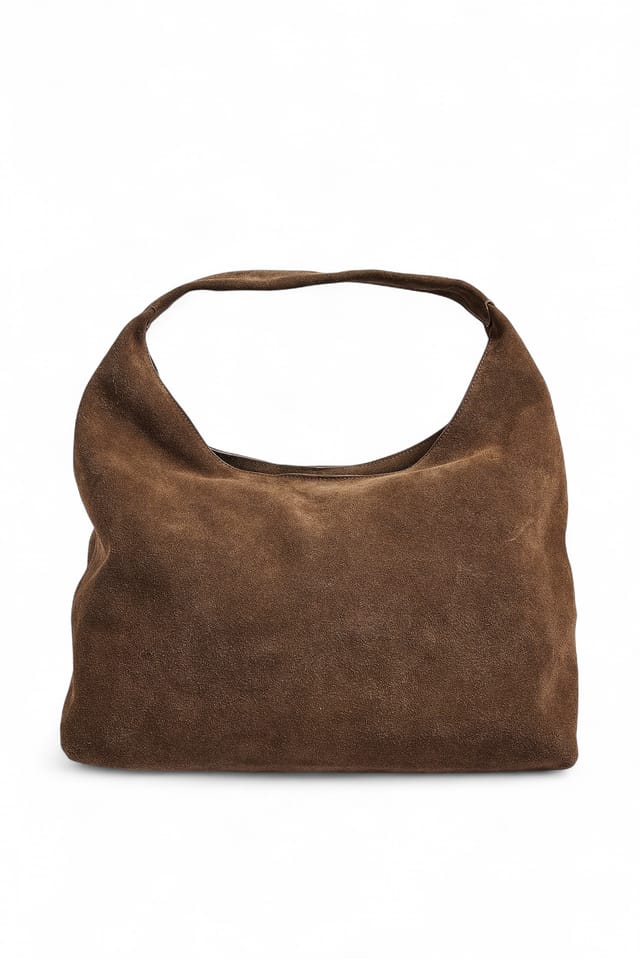 Brown Trapezform-Tasche aus Wildleder