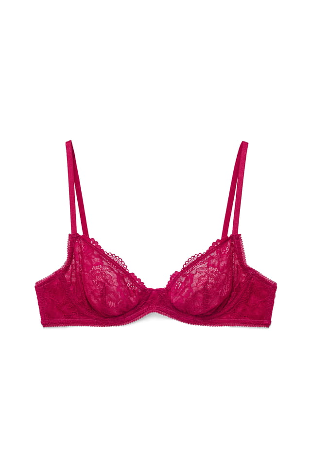 Raspberry Bygel-bh i spets