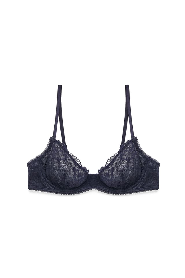 Dark Blue Soutien-gorge en dentelle à armatures