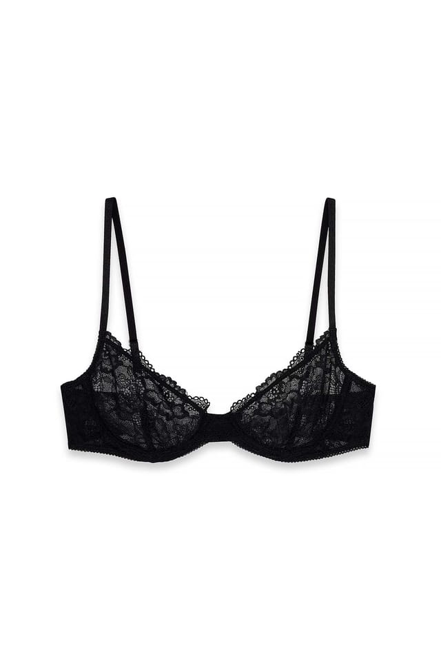 Black Soutien-gorge en dentelle à armatures