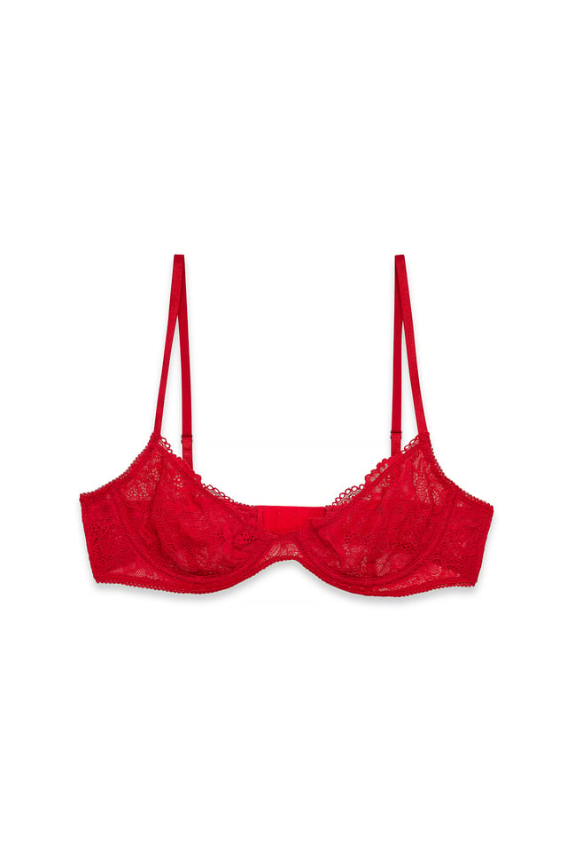 Red Soutien-gorge en dentelle à armatures