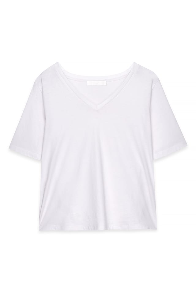 White V-Neck Tee