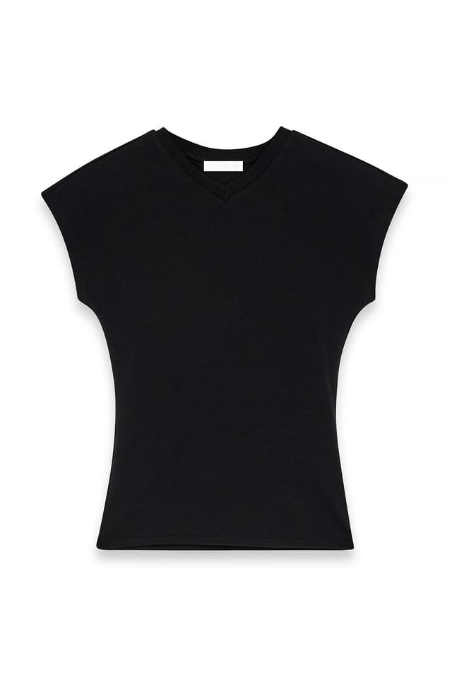 Black V-Neck Tee