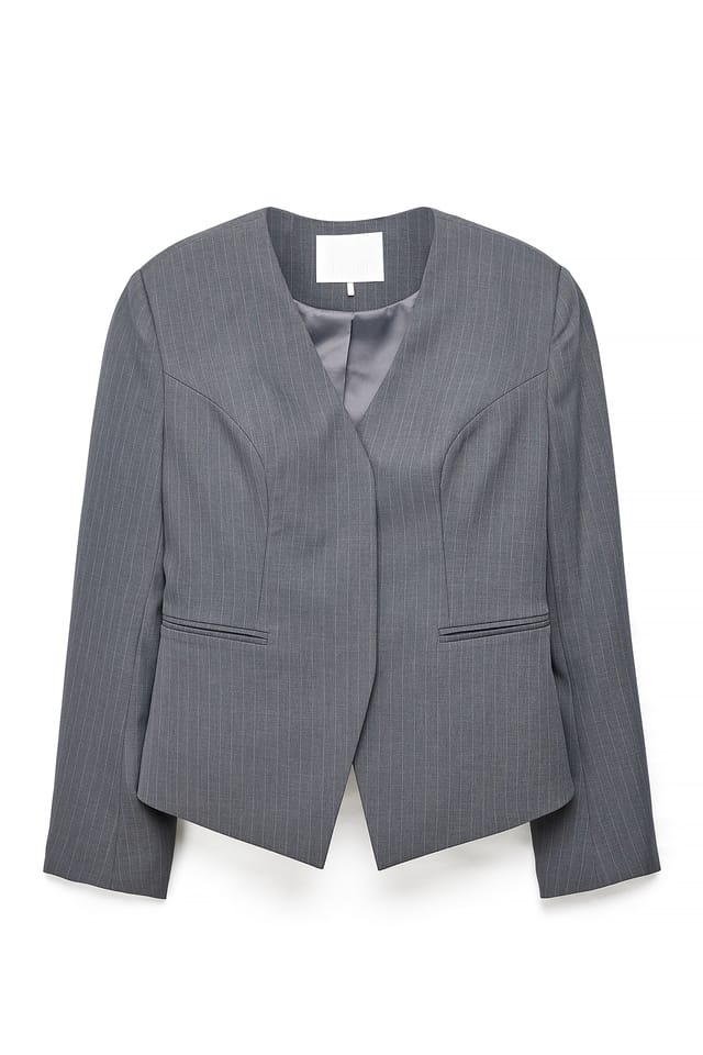 Dark Grey V-vormige getailleerde blazer