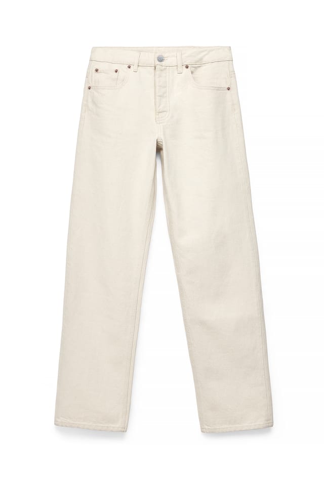 Beige Vaqueros rectos de tiro medio Way