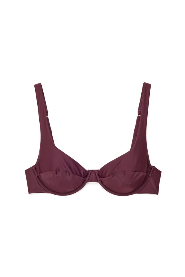 Aubergine Bikini-BH mit breiten Trägern