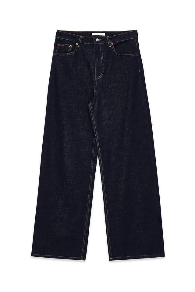 Rinse Wash Wide High Waist Jeans
