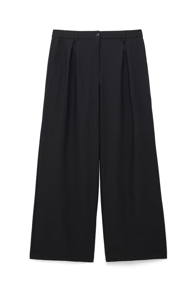 Black Wide High Waist Suit Pants