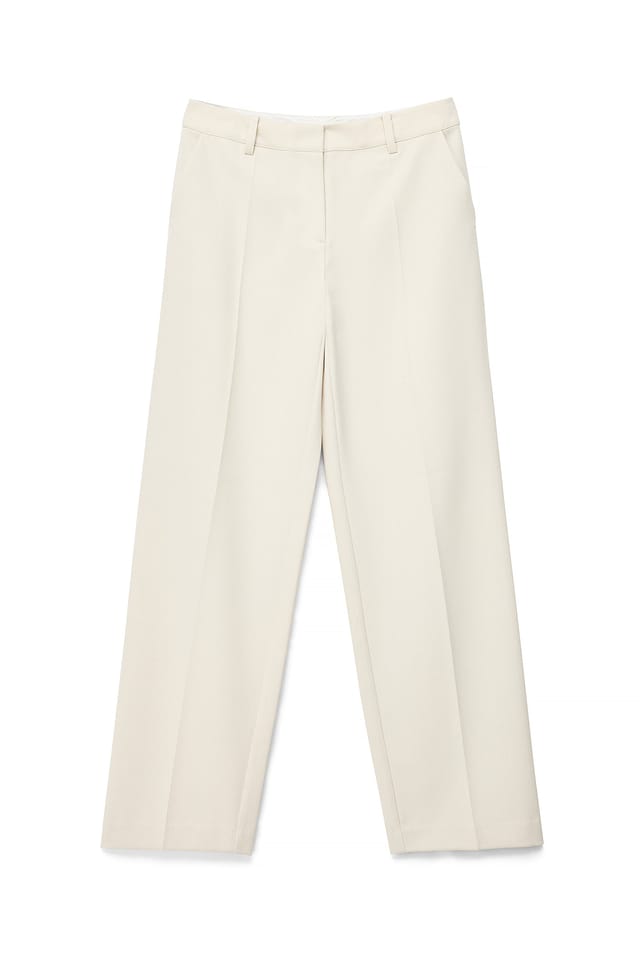 Offwhite Wide Leg Mid Waist Pants