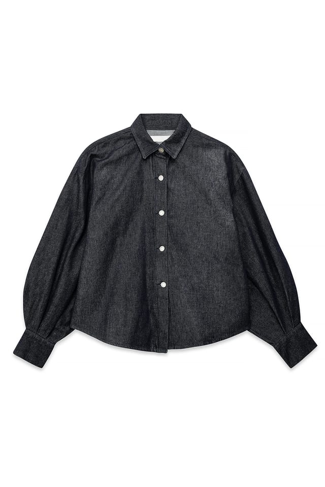 Rinse Wash Wide Sleeve Denim Shirt