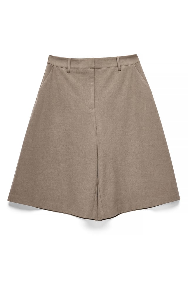 Taupe Wide Soft Long Shorts