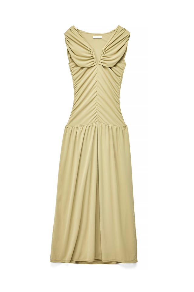 Green Wire V-Neck Maxi Dress