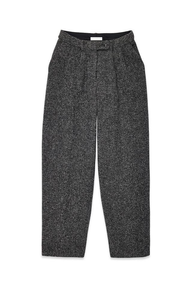 Grey Melange Wool Blend Pants
