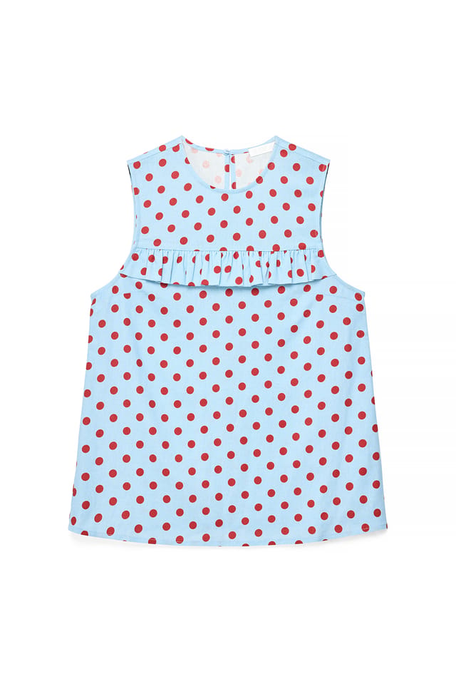 Dots Ærmeløs vævet top med print