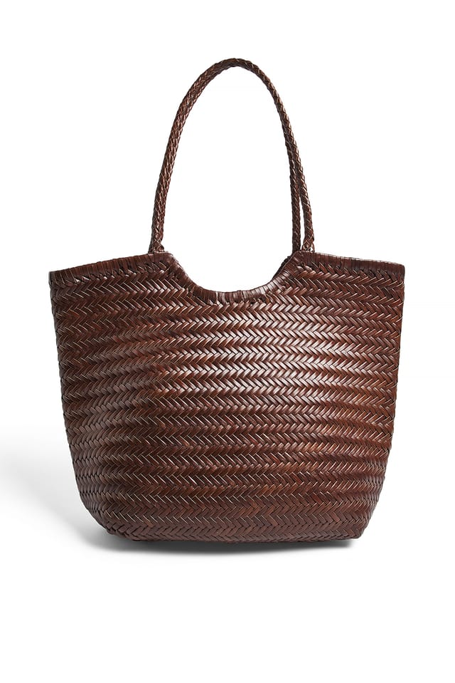 Brown Tote Bag aus gewebtem Leder