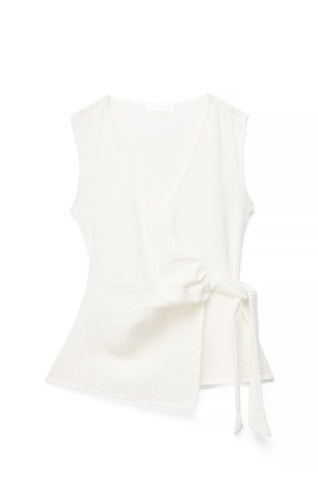 Offwhite Wrap Tie Structured Top