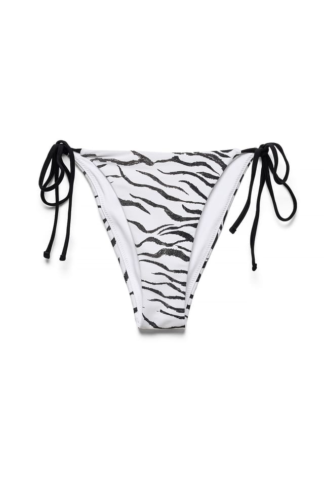 Zebra Bikinitrosa med zebraprint och knytdetalj