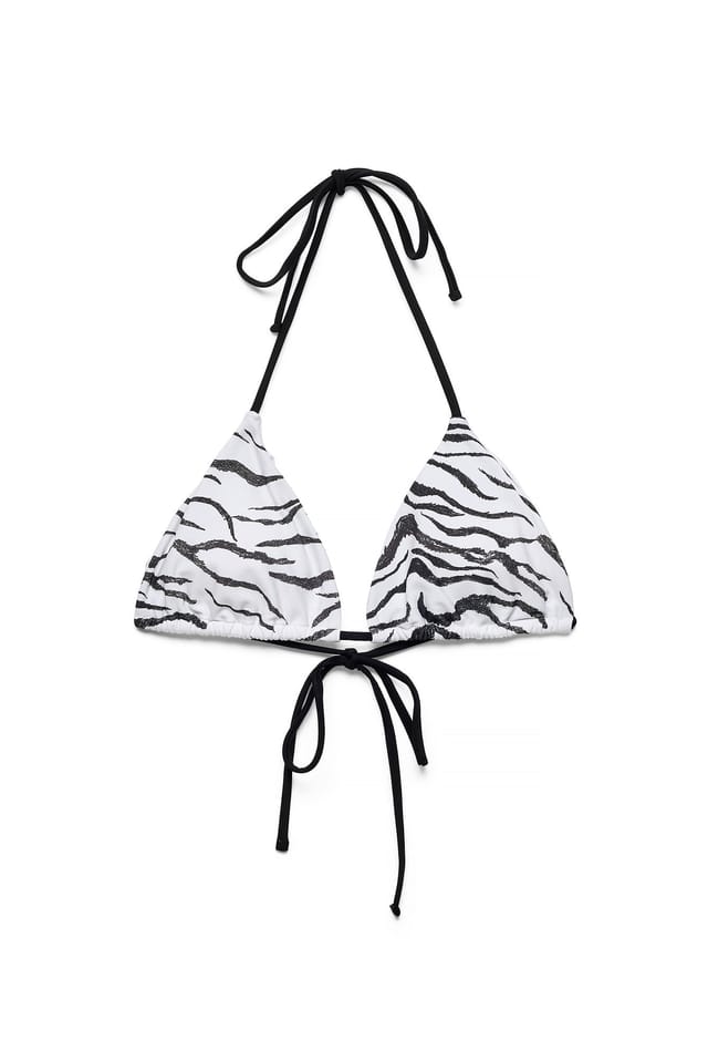 Zebra Triangelbikinitopp med zebraprint