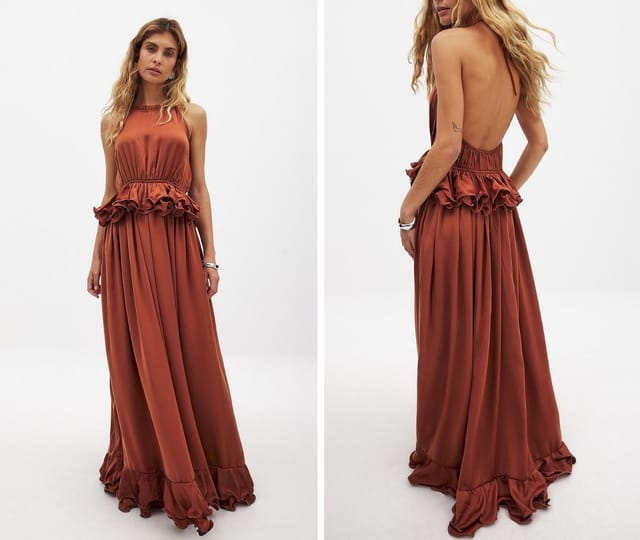 champagne floor length dress Faith Maxi Dress ~ Champagne Luxe Satin – Show Me Your Mumu main image 1