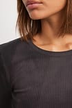 Acid Wash Rib Top Black | NA-KD
