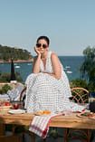 Tiered Skirt Chiffon Max Dresses with Pockets Stormy main image 0