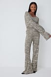 High Waist Melange Knitted Trousers Multicolor NA KD