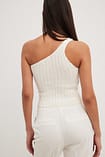 Knitted One Shoulder Top Offwhite NA KD