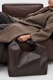 Leather Triangular Tote Bag Brown | NA-KD