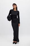 Long Sleeve Maxi Dress Black | NA-KD