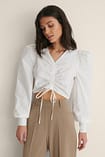 Cotton Drawstring Top White | NA-KD