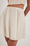 Printed Flowy Mini Skirt Flower | NA-KD