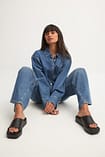 Padded Flatform Slippers Black | NA-KD