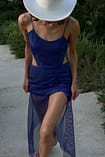 17192 Multi Colour Slit Maxi Dress