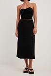 Structured A-line Midi Skirt Black | NA-KD