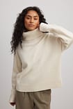 Wool Turtle Neck Sweater Offwhite | NA-KD