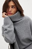 Wool Turtle Neck Sweater Grey | NA-KD