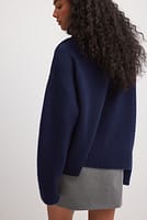 Wool Turtle Neck Sweater Blue | NA-KD