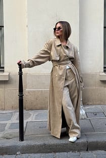 Faux Suede Trenchcoat