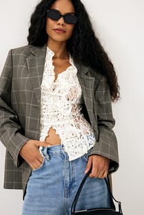 Alex Maxi Oversized Checked Blazer