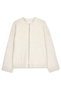 Cable Knit Zip Sweater