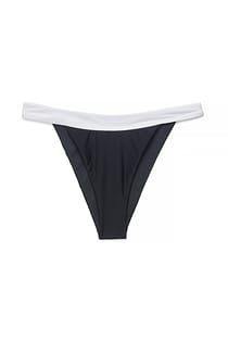 Bikinitrusse med høj talje og kontrastdetalje