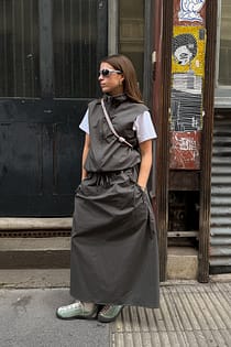 Drawstring Detail Maxi Skirt